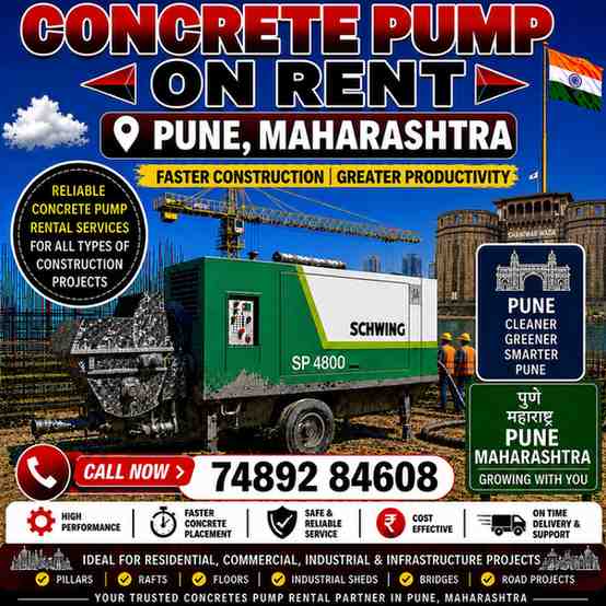 Concrete Pump on Rent in Pune | Call 74892 84608